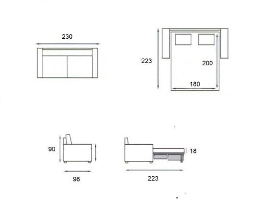 Canape Master Rapido Matelas 18 Cm Sommier Lattes Renatonisi Xxl