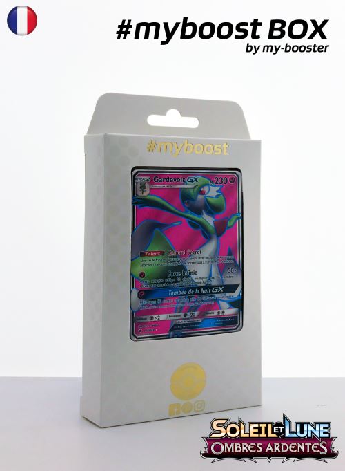 Coffret #myboost GARDEVOIR GX FULL ART 140/147 - Soleil et Lune 3 Ombres Ardentes - 10 cartes Pokemon francaises
