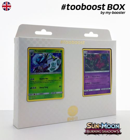 Coffret #tooboost ARAQUANID (Tarenbulle) et SCOLIPEDE (Brutapode) - Sun and Moon 3 - 10 cartes Pokemon anglaises