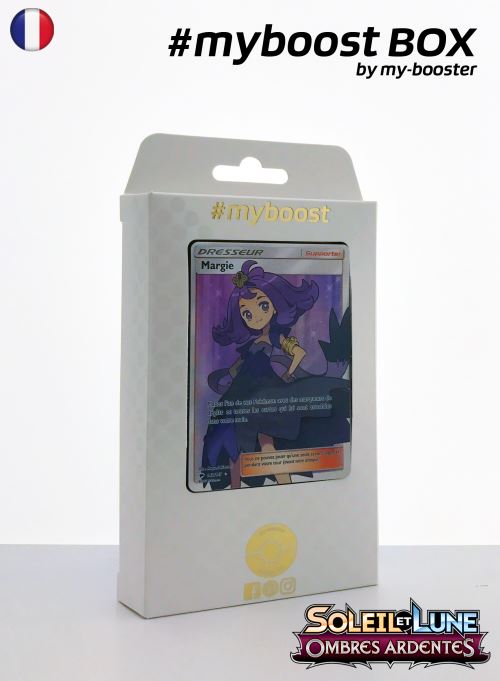 Coffret #myboost DRESSEUR MARGIE 142/147 - Soleil et Lune 3 Ombres Ardentes - 10 cartes Pokemon francaises
