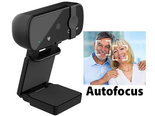 Somikon : Webcam USB 4K autofocus avec cache