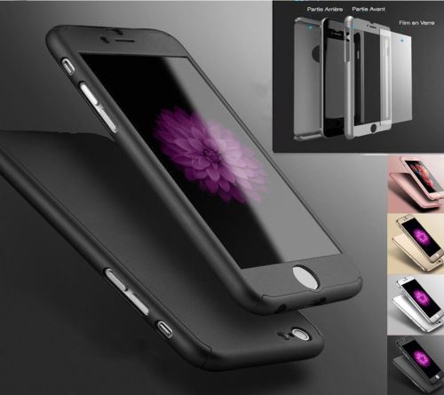 Coque Etui Housse Intégrale 360 Pour Iphone 6Plus/6Splus Hybride + Verre Trempé Or