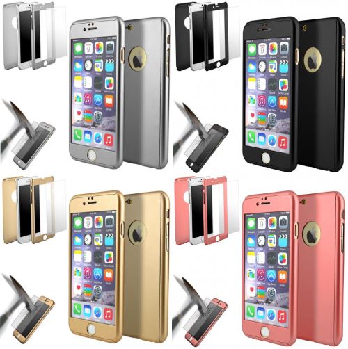 Coque 360° Full Protection Pour Iphone 6/6S + Verre Trempé Or