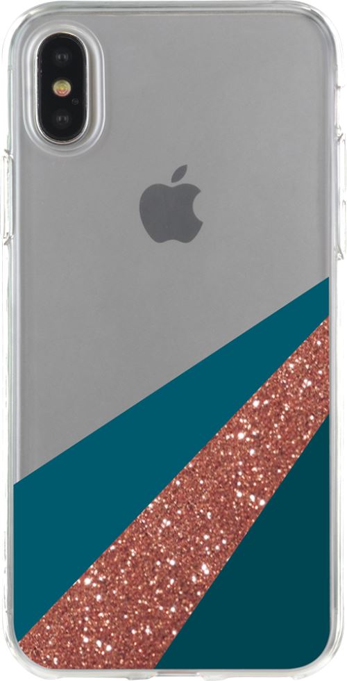 Coque semi-rigide transparente On the line bleue pour iPhone X
