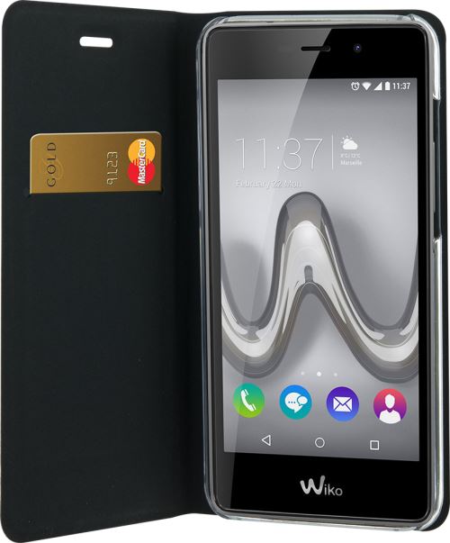 Etui folio noir pour Wiko Tommy 2