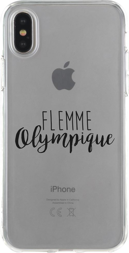 Coque semi-rigide transparente Flemme olympique pour iPhone X
