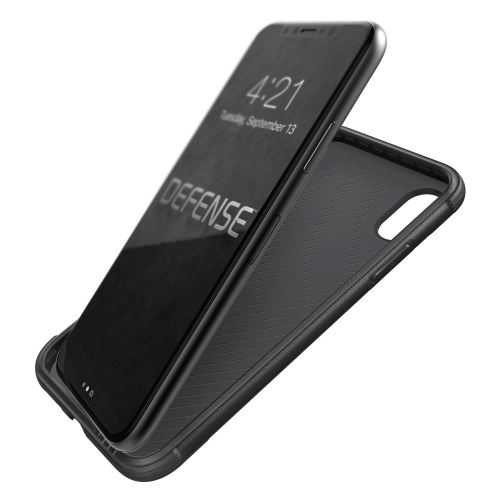 X-Doria Defense Lux - Achterzijde behuizing voor mobiele telefoon - aluminium, polycarbonaat - zwarte koolstofvezel - voor Apple iPhone X