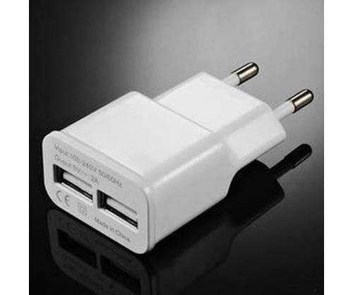 Adaptateur Secteur USB pour BLACKBERRY Double Prise Murale 2 Ports Courant AC Chargeur Blanc (5V-2A) Universel