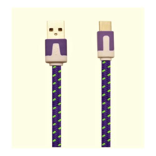 Cable Noodle Type C Pour LeEco Le Max 2 Chargeur Android USB 1,5m Connecteur Tresse (VIOLET)