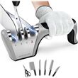 Aiguiseur Couteaux, 4 en 1 Affuteur Couteau Professionnel avec une paire de Gants Anti-coupure, eguiseur de couteau pour Ci