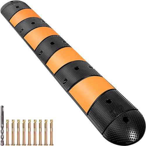 Non Communiqué Noir Et Jaune Vevor Rampe Protection De Câble 185×31×5,5Cm 2 Canaux Passage De Câble Au Sol Modulaire