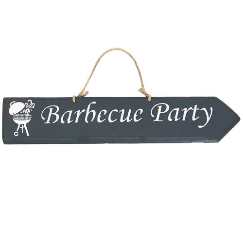 Plaque décorative en bois - Barbecue Party - ANTHRACITE