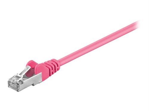 wentronic - Câble réseau - RJ-45 (M) pour RJ-45 (M) - 1.5 m - SF/UTP - CAT 5e - moulé, sans crochet - magenta