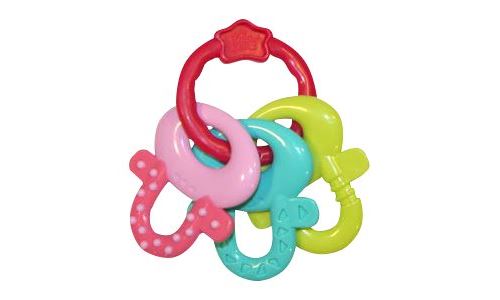 Bright Starts Pretty in Pink - License To Drool Teether Keys - rose