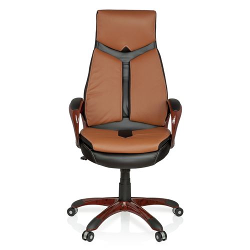 Chaise de bureau/Fauteuil direction ERGO 100 marron/noir hjh OFFICE