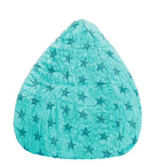 Pouf Fluffy Stars L Turquoise