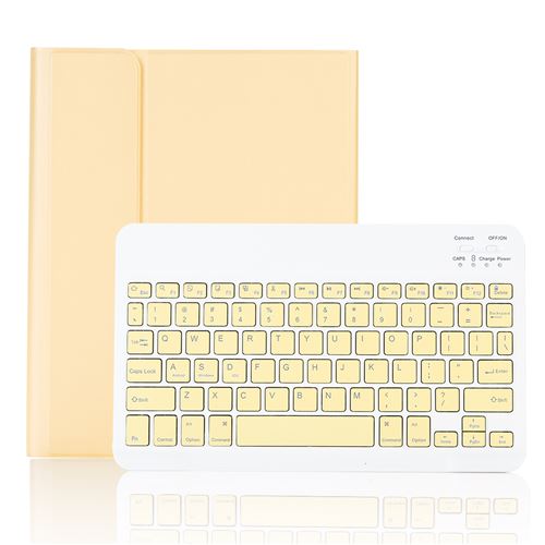 Étui de protection avec amovible bluetooth clavier pour Apple iPad 10.2 -Jaune