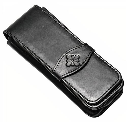 Diplomat pochette pour 3 stylos 15,5 x 5 cm cuir noir