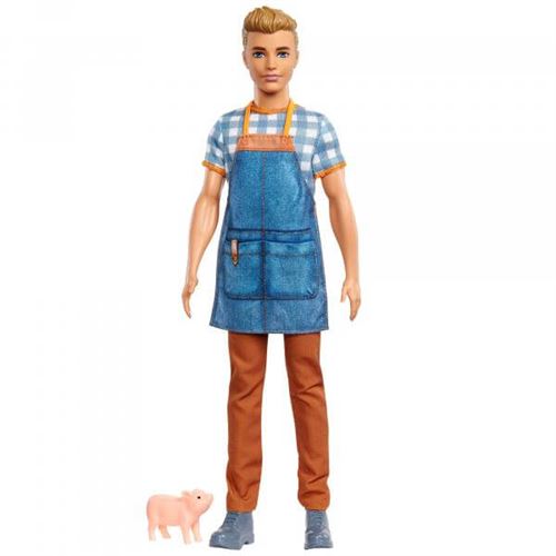 Poupée Barbie - Ken fermier et bébé cochon