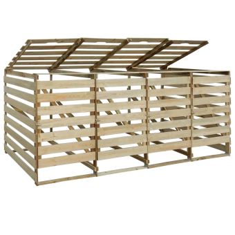293 90 Sur Abri Pour Poubelles Sur Roulettes Quadruple Pinede Fsc
