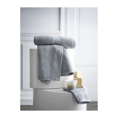 TODAY Set de 4 pieces éponge prémium - 100% coton 600gr - Zinc