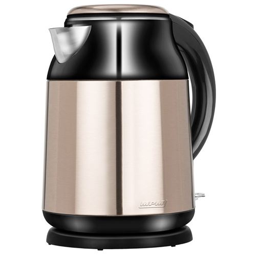 Mpm Noir/Argent Bouilloire Électrique De 1,7 Litre, Acier Inoxydable Sans Bpa, Résistance Cachée, Mcz-91M, 2000,