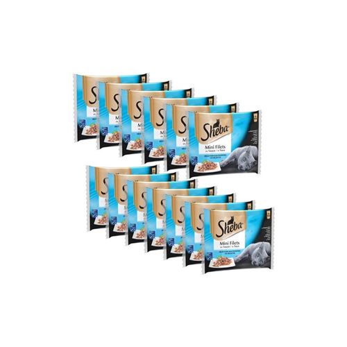 Sheba Mini Filets Sachets Fraicheur En Sauce - Aux Poissons - Pour Chat - 4 X 85 G X13