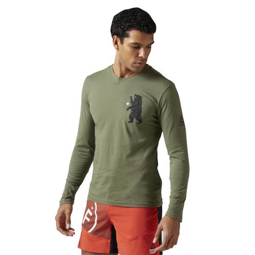 Reebok T-shirt manches longues CrossFit Bear vert camouflage Taille 2XL Adulte Homme
