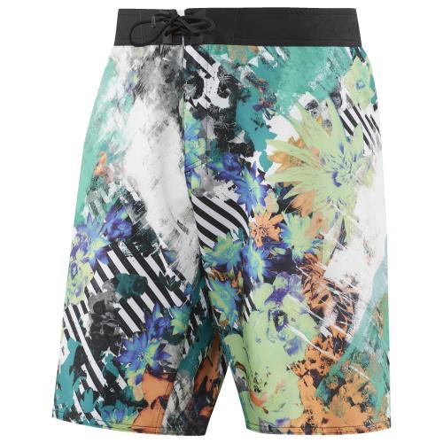 Reebok Short training CrossFit Super Nasty Floral vert kiwi Taille 28 Adulte Homme
