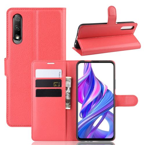 Etui en PU avec support rouge pour votre Huawei Honor 9X