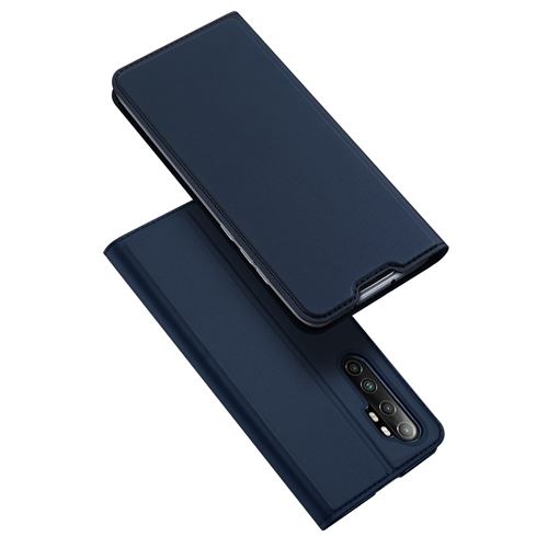 Etui en PU avec porte-carte bleu foncé pour votre Xiaomi Mi Note 10 Lite