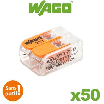 Connecteur Wago - Pot de 50 bornes de connexion automatique 2 entrées S221