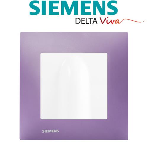 Siemens - Sortie de cable Blanc Delta Viva + Plaque Violet