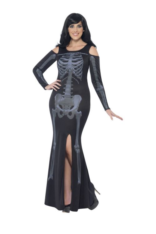Costume robe longue squelette xxxl