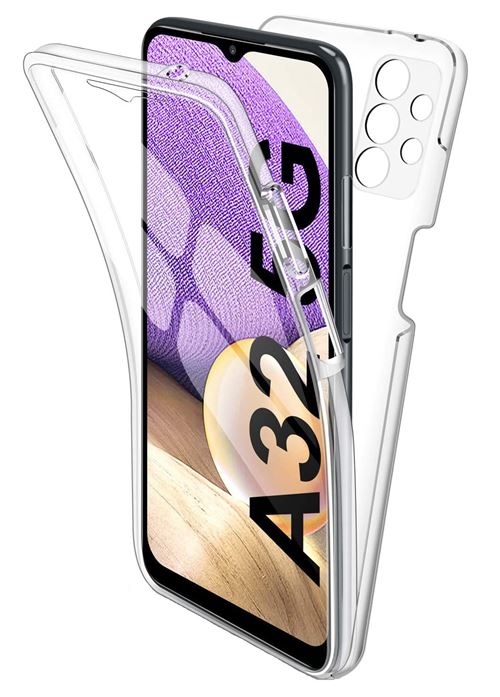 Coque pour Samsung A32 5G - Housse Etui Silicone Intégrale Transparent 2 Parties Avant Arrière Emboitable Phonillico®