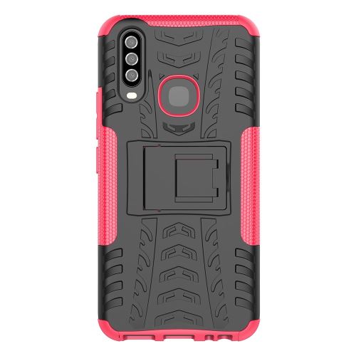 Coque en TPU hybride antidérapant avec béquille rose pour votre Vivo Y17/Y15/Y12