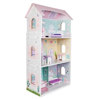 Boppi Maison De Poupees En Bois Avec 8 Meubles Maison De Poupee Achat Prix Fnac