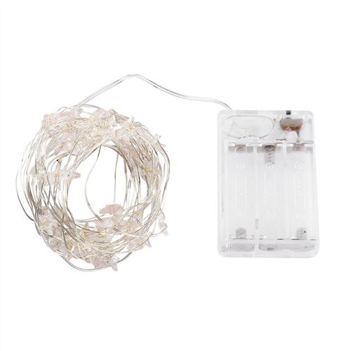 50LED fées lumineuses romantique noël décor de fête de mariage belle étoile String Light (Blanc)