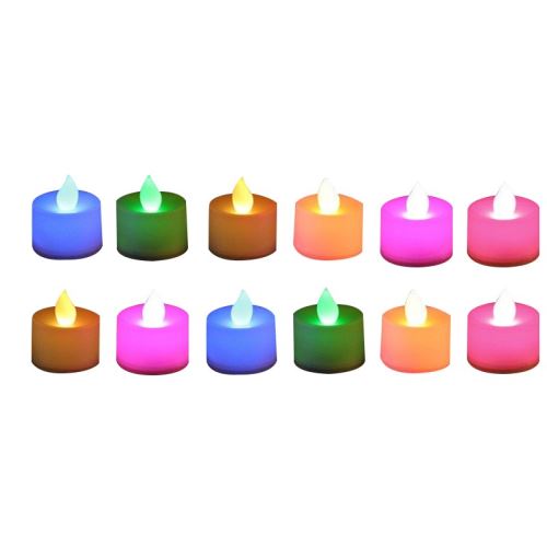 Todeco - Bougies LED, Lot de 12 Lampes à Changement de Couleur, Pack de 12