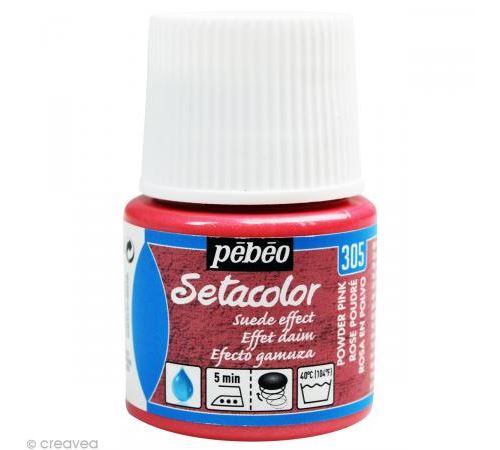 Peinture textile setacolor opaque effet daim - rose poudr&eacute; - 45 ml #0