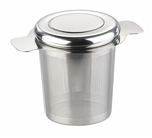 Rosenstein & Söhne : Passe-thé en acier inoxydable avec couvercle pour tasse Ø 65 – 90 mm