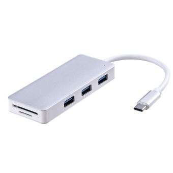 En alliage d'aluminium de type C Hub USB 3.0 3 ports et SD / TF Card Reader Hub Adaptateur - 1