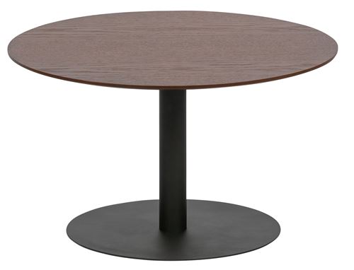 Table basse en bois et métal coloris noyer - H.35 x L.60 x P.60 cm -PEGANE-