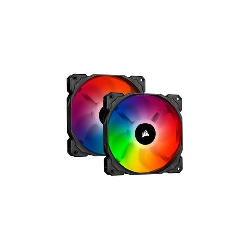 CORSAIR Ventilateur iCUE SP120 RGB PRO - Diametre 120 mm - LED RGB - Dual Pack avec Lighting Node Core (CO-9050096-WW)