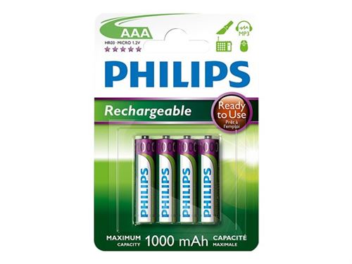 1€84 sur Philips R03B4RTU10 - Batterie 4 x AAA - NiMH