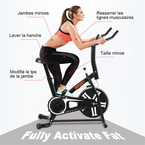 Onetwofit Velo D Appartement Velo Stationnaire A Chaine Entrainement Pour Exercice De Cardio Ot077 Velos De Cardio Training Achat Prix Fnac