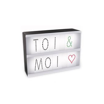 Boite A Message Lumineuse 85 Lettres Symboles A5 20 X 15 X 4.5 Cm Deco