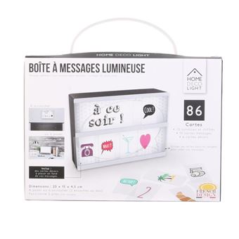 Boite A Message Lumineuse 85 Lettres Symboles A5 20 X 15 X 4.5 Cm Deco