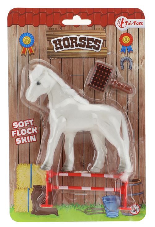 Toi-Toys cheval avec accessoires blanc 10 cm