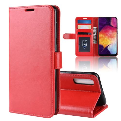 Etui en PU support magnétique pour cheval fou rouge pour votre Samsung Galaxy A50